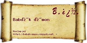 Babák Ámon névjegykártya